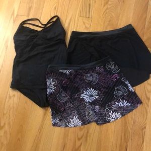 Lululemon dance bodysuit with two skirts